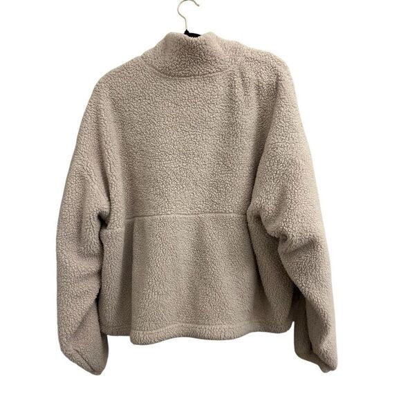 Old Navy Sherpa 1/2 zip Pullover Cowl neck XL Cream - Picture 2 of 9